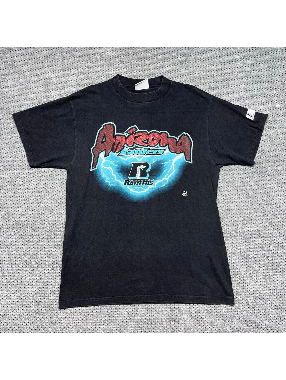 Vintage 90S Logo Athletic Arizona Rattlers Lightning T-Shirt Medium RARE MENS